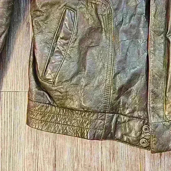Vintage Reed Sportswear Brown Leather Bomber Jacket 42R - Picture 3 of 7